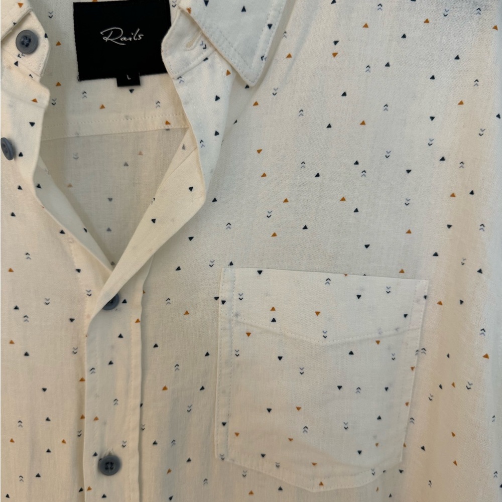 Rails Carson Shirt Button Down Short Sleeve Trian… - image 2